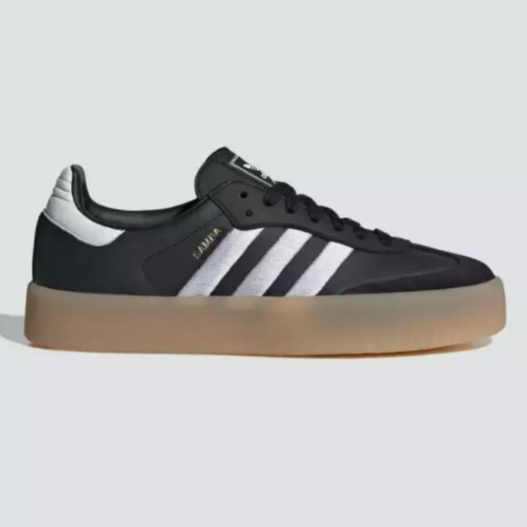 Adidas Women's Sambae OG Leather Casual Shoes Sneakers Black - Picture 2 of 6
